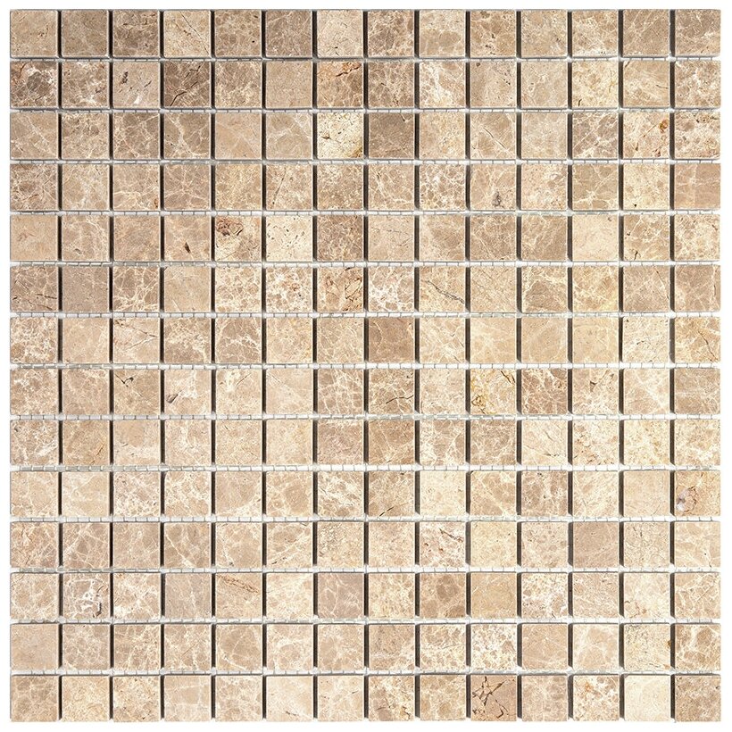 Мозаика из натурального камня Natural Mosaic 7M036-20P-(Emperador-Light) бежевый светлый квадрат глянцевый