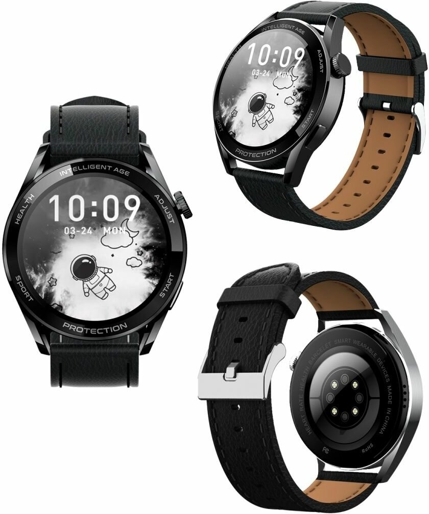 Cмарт часы X3 PRO PREMIUM Series Smart Watch Super Amoled, iOS, Android, 2 ремешка, Bluetooth звонки, Уведомления, Черные