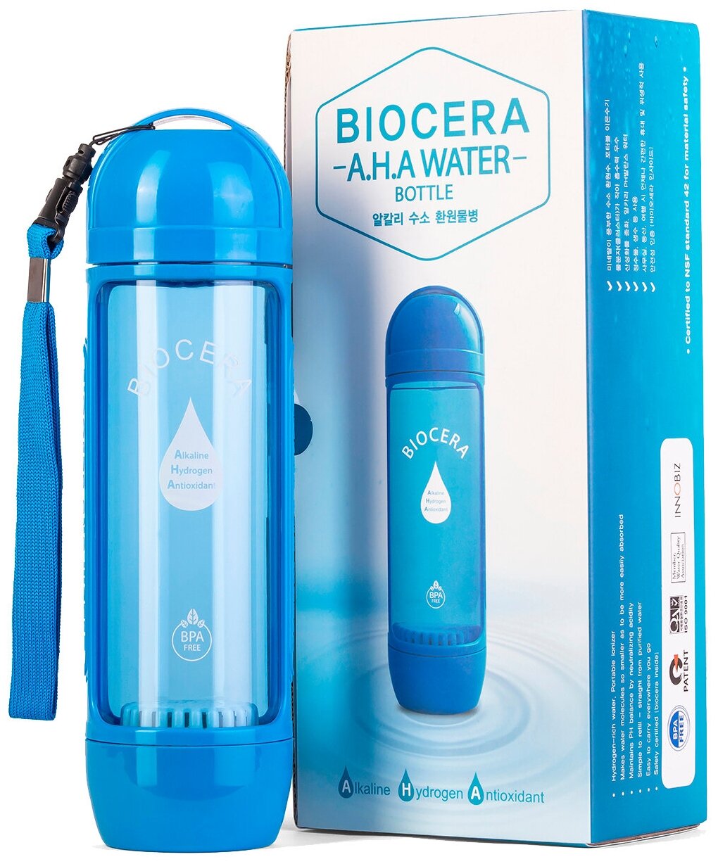 Ионизатор Biocera A.H.A Water Bottle blue - фотография № 2