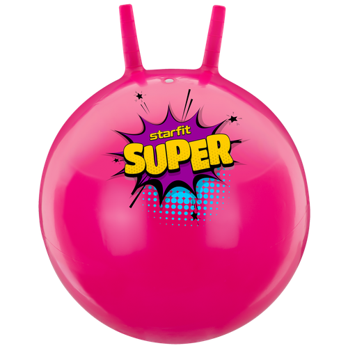 фото Мяч-попрыгун starfit gb-0401 45 см "super", 500 гр, с рожками, розовый (антивзрыв)