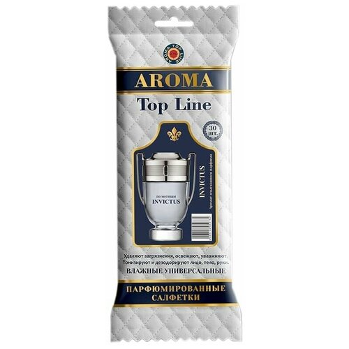 Салфетки влажные Aroma-Topline 30шт с ароматом мужского парфюма Invictus
