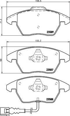 Колодки дисковые передние диск 15'/16' для audi a3, vw golf v 1.4-2.0td 03 Textar 2358701