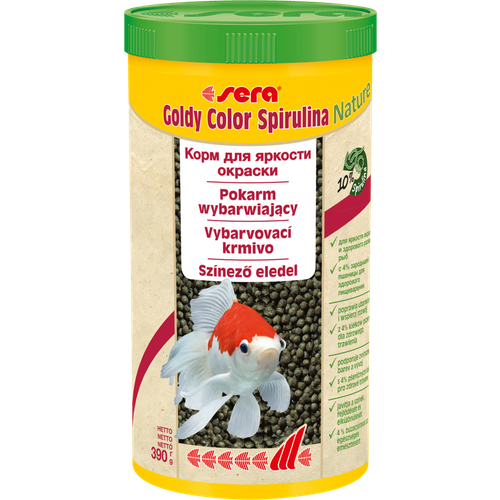 Корм для золотых рыб в гранулах Sera GOLDY Color Spirulina 1 л 390 г. (улучшает окраску)