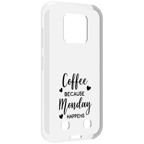 Чехол MyPads кофе и понедельник стал счастливым для Oukitel WP18 задняя-панель-накладка-бампер
