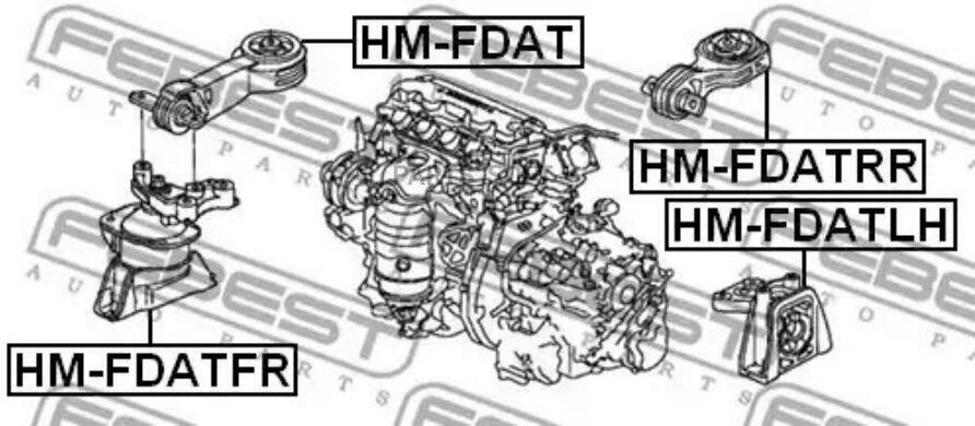 FEBEST HM-FDATLH Опора двигателя передн левая HONDA CIVIC 1.8 AT 05- HM-FDATLH