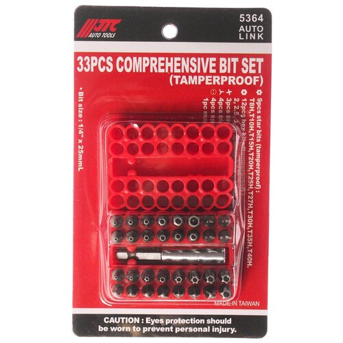 фото Набор бит 1/4" torx, hex, spanner с магнитным держателем 33 предмета jtc jtc auto tools
