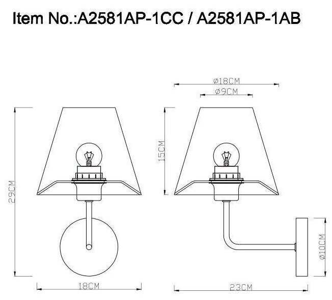 Бра Arte Lamp ELBA A2581AP-1CC - фото №5