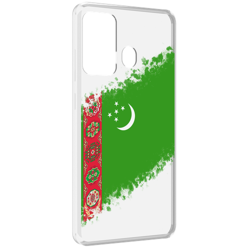 Чехол MyPads флаг герб Туркменистан-1 для ITEL A27 / ITEL P17 задняя-панель-накладка-бампер чехол mypads флаг казахстана для itel a27 itel p17 задняя панель накладка бампер