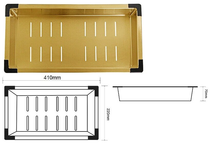 Поддон для мойки Zorg Master ZM 03 BRONZE - фотография № 3