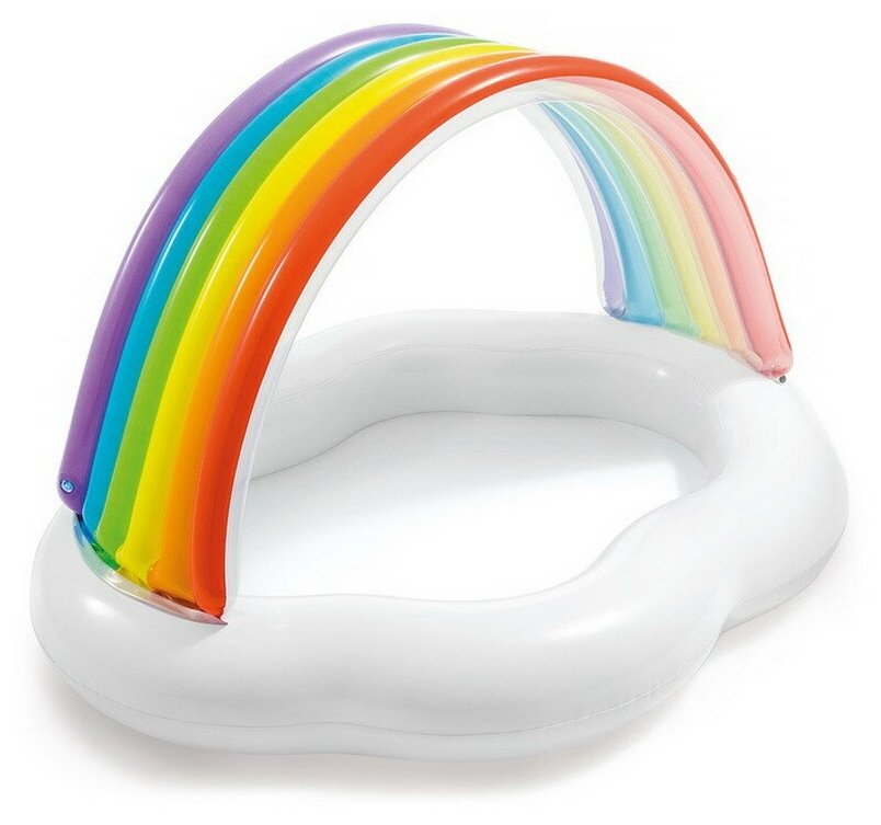 Бассейн надувной детский с навесом INTEX &quotRainbow Cloud Baby Pool&quot (Радуга) (1-3 года), 142смx119смx84см int57141NP