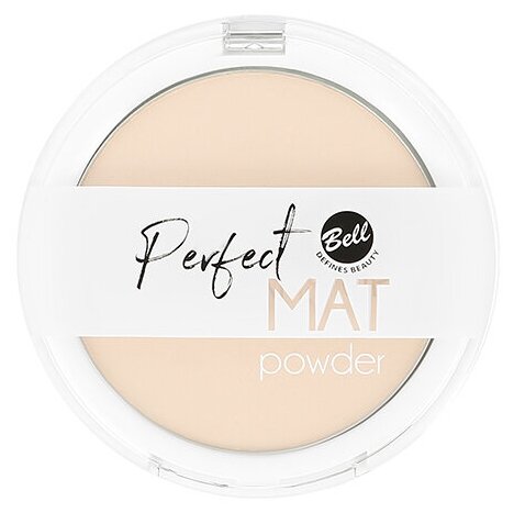 Пудра компактная для лица `BELL` PERFECT MAT POWDER тон 01 фиксирующая, матирующая