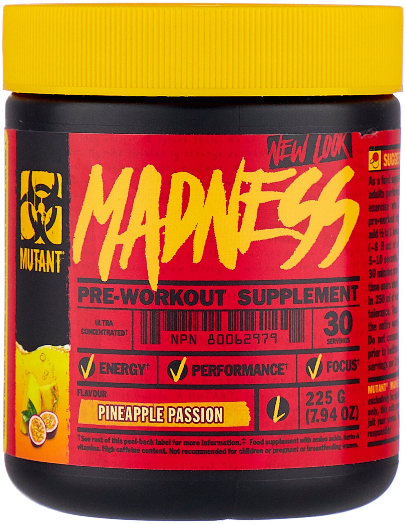 Предтренировочные комплексы для спортсменов Mutant Madness 7,94 oz Pineapple Passion