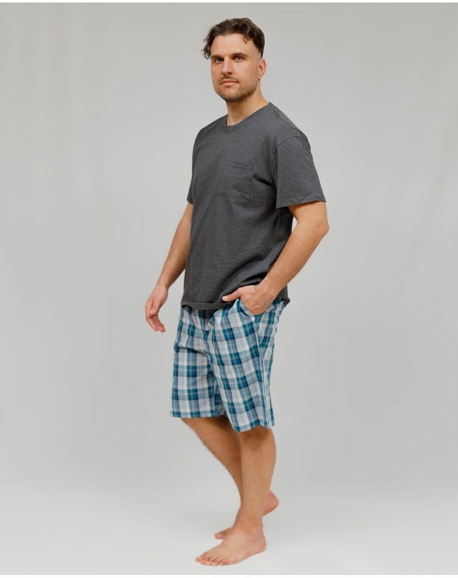 Пижама с шортами и футболкой костюм домашний хлопок - фотография № 1