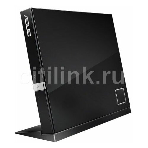 Оптический привод Blu-Ray ASUS SBW-06D2X-U/BLK/G/AS, внешний, USB, черный, Ret привод blu ray asus bw 16d1ht bw 16d1ht blk b as