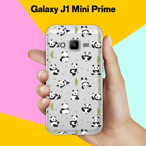 Силиконовый чехол на Samsung Galaxy J1 Mini Prime Панды / для Самсунг Галакси Джей 1 Мини Прайм
