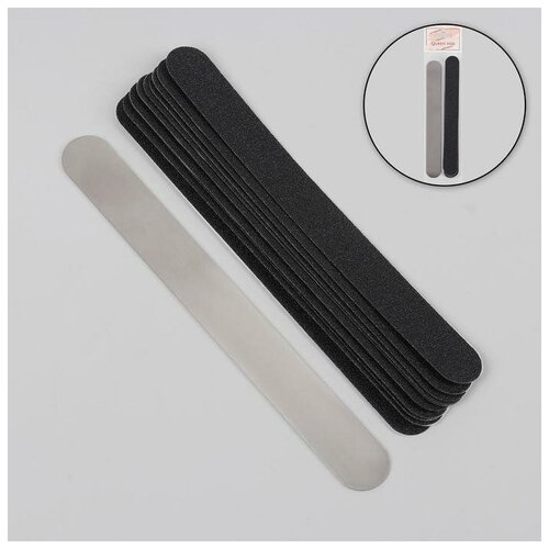 Основа и сменные файлы для пилки 18 см абразивность 240 10 шт цвет чёрный 750₽