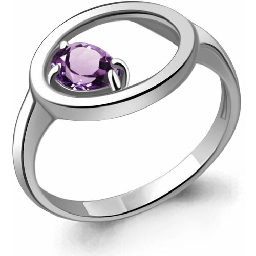 фото Серебряное кольцо aquamarine а6933704 с аметистом, размер 17,5 diamant-online