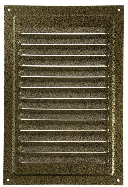 Решетка вентиляционная Zein Люкс Рм2030з, 200 х 300 мм, с сеткой, металлическая, золотая Zein 969029 . - фотография № 1