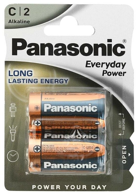 Батарейки Panasonic Everyday Power C Bli Alkaline, 2 шт. (LR14REE/2BR) - фото №2