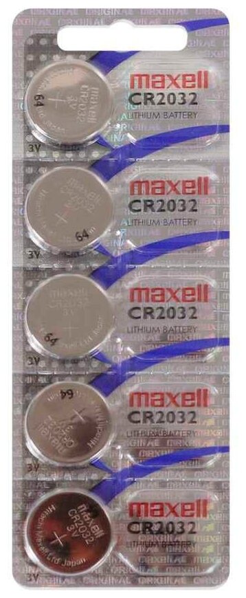 Батарейка Maxell CR2032, в упаковке: 5 шт.