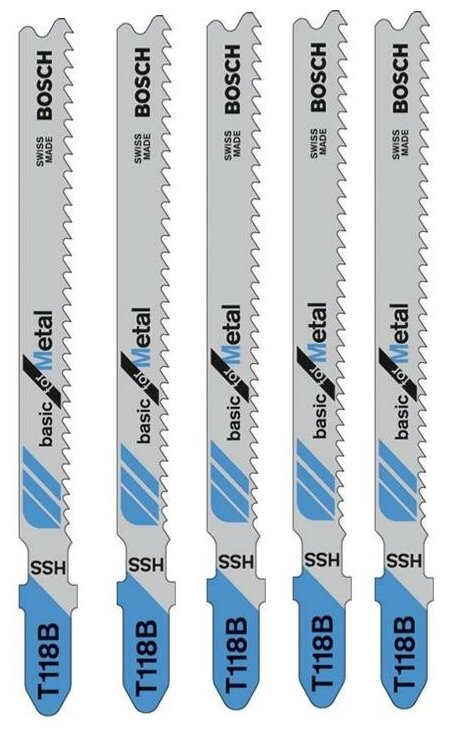 5 лобзиковых пилок T 118 В, HSS