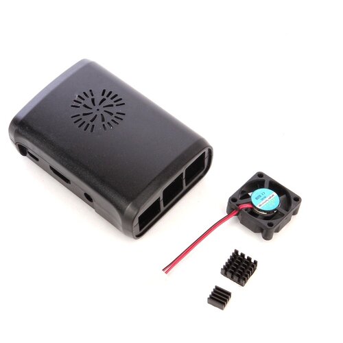 Корпус для Raspberry Pi 3 Model B / Raspberry Pi 2 Model B / Raspberry Pi Model B+ Black + вентилятор и 2 радиатора sunfounder raspberry pi car robot kit for the raspberry pi 4b and 3 model b 3b electronic diy robot