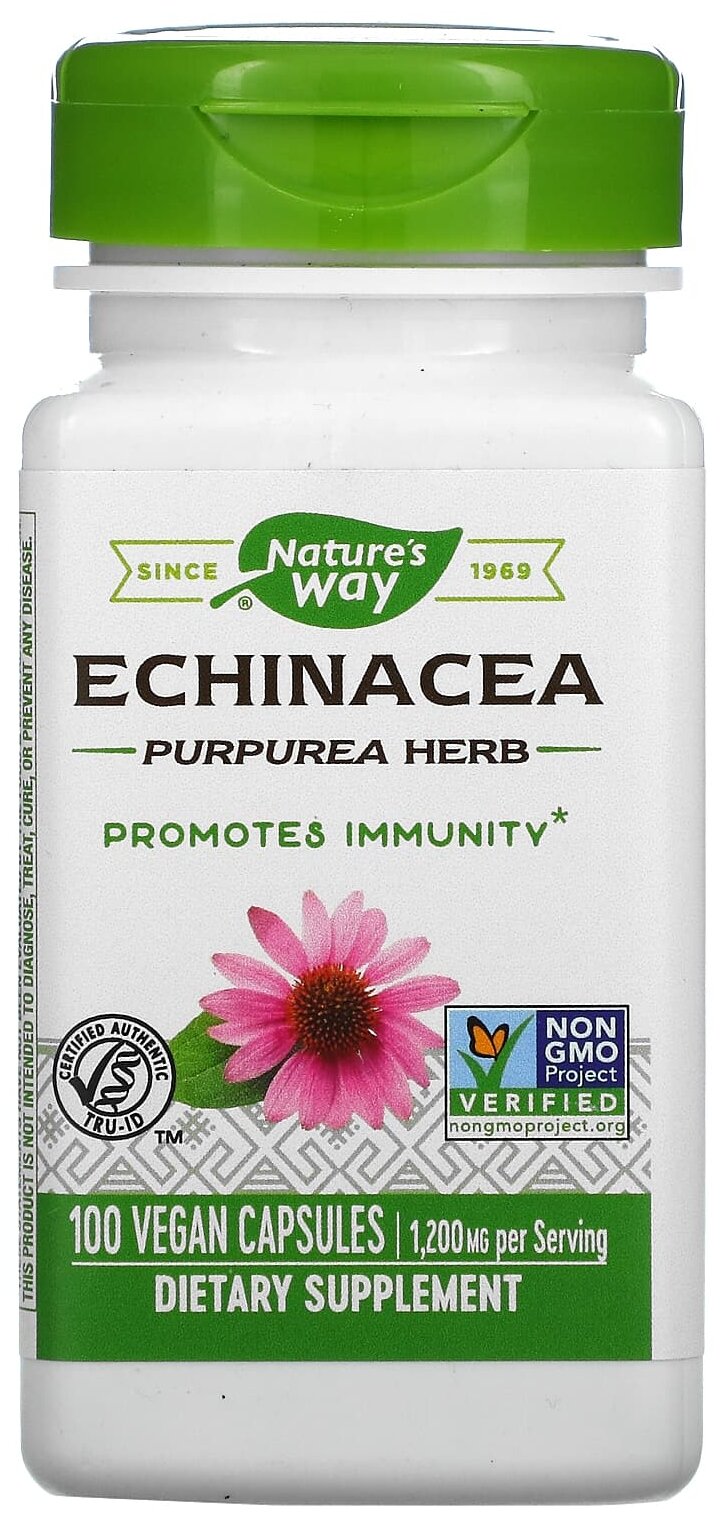 Капсулы Nature's Way Echinacea Purpurea Herb, 90 г, 100 шт.