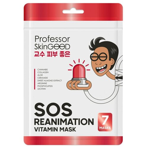 Маска для лица PROFESSOR SKINGOOD SOS Reanimation Vitamin Фантастическое питание 7шт маска для лица professor skingood глубокое и бережное очищение