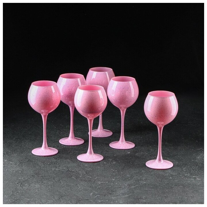 Набор бокалов GiDGLASS «Расберри рок», 280 мл, 6 шт, цвет розовый