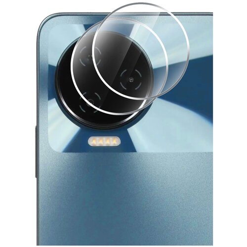 Защитное стекло на Infinix Note 12 Pro (Инфиникс Нот 12 Про) на Камеру 2 шт, гибридное: пленка + стекловолокно, прозрачное тонкое Hybrid Glass, Brozo
