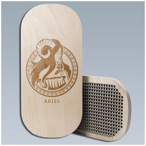 фото Доска с гвоздями садху для йоги овал знаки зодиака овен - 1463 светлая goodwood