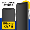 Матовое защитное стекло на телефон Apple iPhone XR, iPhone 11 / Полноэкранное стекло для Эпл Айфон Икс Эр (10 Р), Айфон 11 (Черный) - изображение