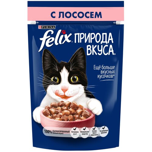 Влажный корм Felix Природа вкуса для кошек, лосось, 75 г