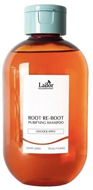 Шампунь Lador Root Re-Boot Purifying Shampoo (Ginger & Apple) для чувствительной и жирной кожи головы с имбирем и яблоком, 300 мл