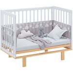 Кровать Polini Кроватка детская Simple 340 белый / натуральный 64.4х124.4х96 см - изображение