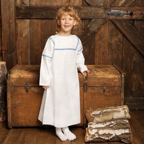 фото Крестильная рубашка рост 104см тесьма синяя для мальчика / крестим деток / ванечка / для купели / крещение