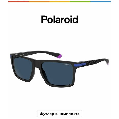 Солнцезащитные очки Polaroid, синий, черный