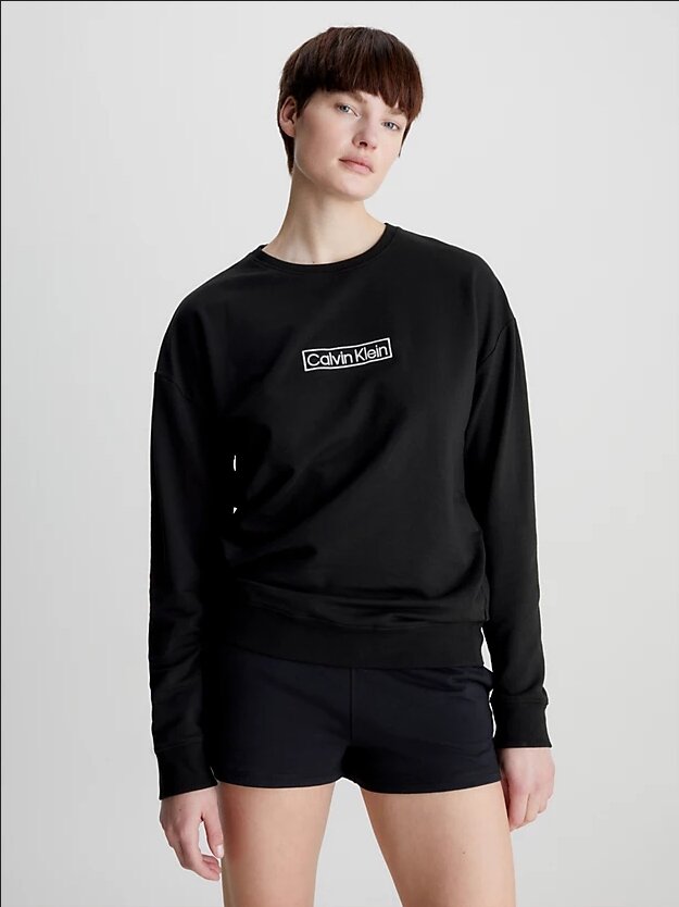 Свитшот домашний Calvin Klein, Цвет: черный, Размер: XS - фотография № 1