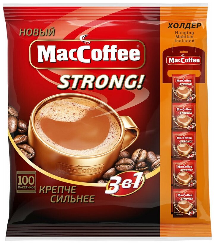 MacCoffee Strong 3в1, 100 пакетиков по 16г. - фотография № 4