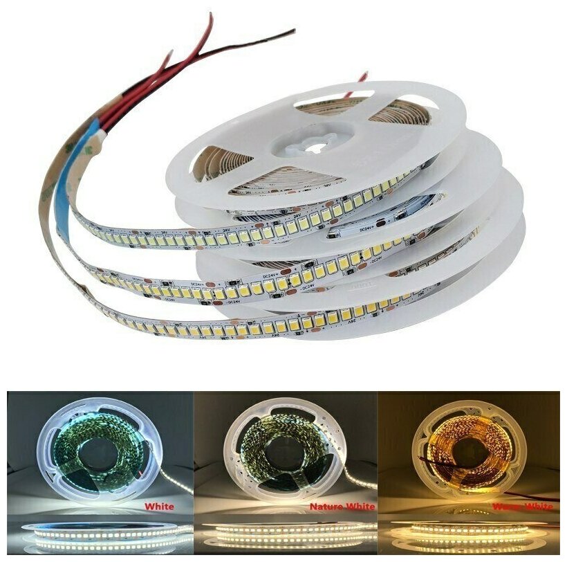 Лента светодиодная MEGALIGHT SMD 2835 60 шт./м 4,8 Вт/м, 12V-300led-24W-5m, 4000K Нейтральный белый - фотография № 3