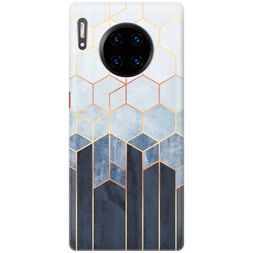 фото Re:pa накладка transparent для huawei mate 30 pro с принтом "золотые соты на сером"
