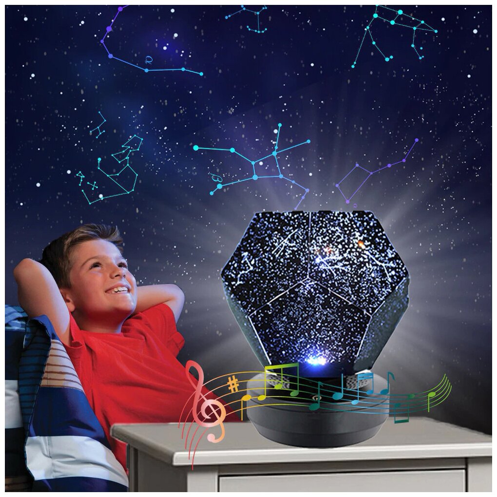 Проектор звездного неба (домашний планетарий) с bluetooth колонкой Star Projector Star Sky P7 Pro - фотография № 5
