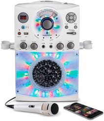 Караоке система Singing Machine с микрофоном и LED Disco подсветкой цвет белый