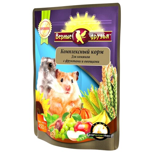 Корм Верные друзья для хомяков с фруктами и овощами, 450 г (комплект из 6 шт)