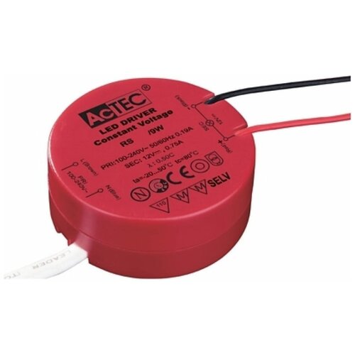 Блок питания AcTEC RS24V/9W 24В, 9Вт, IP20, 0.38A, d53xh22мм