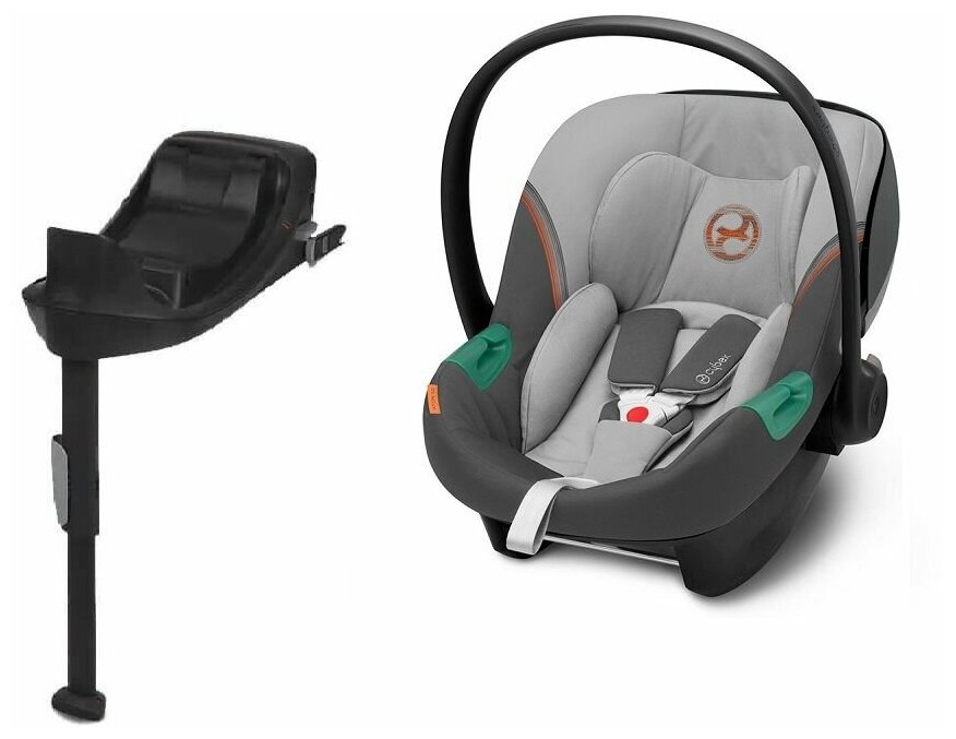 Детское автокресло Cybex Aton S2 i-Size с isofix базой One i-Size, цвет Lava Grey, группа 0+, с рождения до 12 мес, с 0 до 13 кг