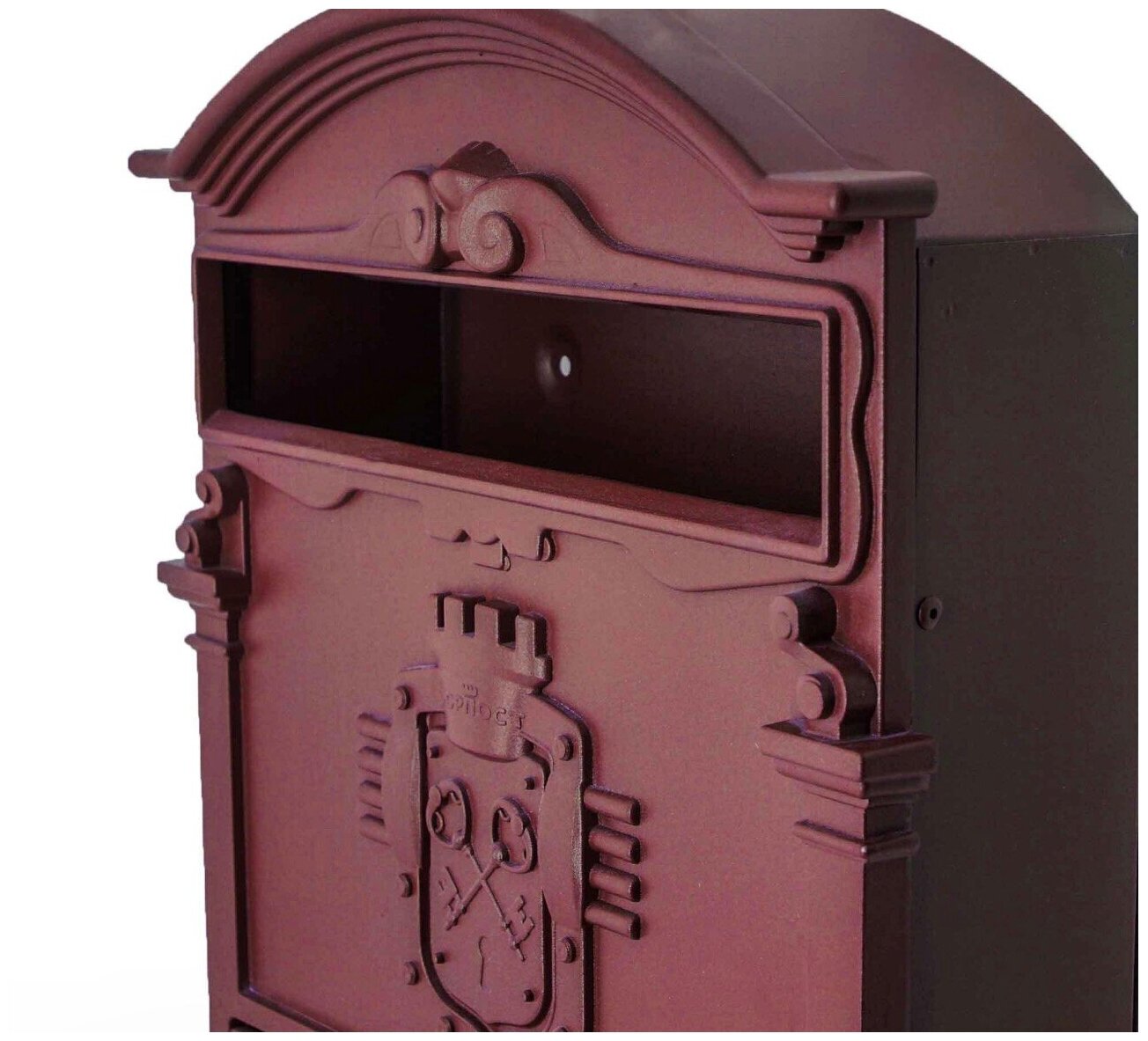Почтовый ящик "Ключики" цвет: красное вино/ почтовый ящик металлический/ почтовый ящик с замком/ ящик почтовый/ почтовый ящик с замком уличный - фотография № 4