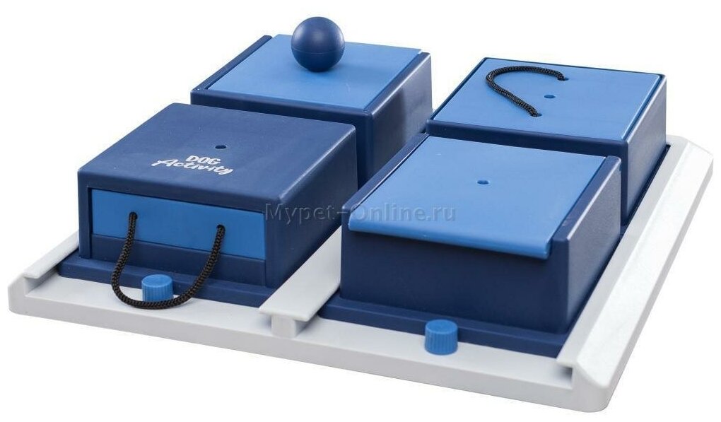 Игрушка для собак Trixie Poker Box, размер 31х10х31см., белый/синий - фотография № 1