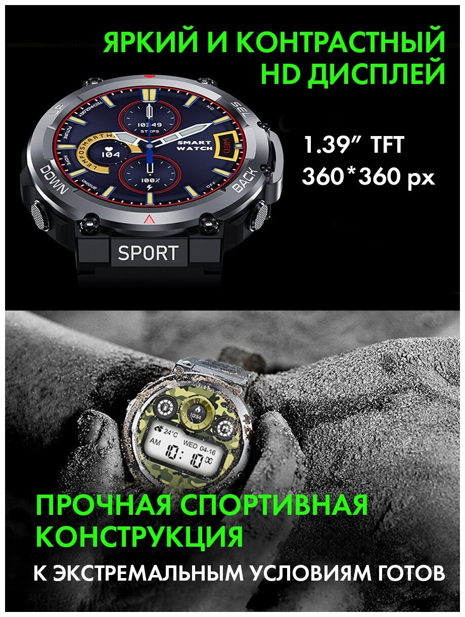 Смарт часы мужские женские PARASMART LF33 с функцией звонка, спортивный фитнес браслет с измерением давления и пульса, для андроид смартфона и айфона — фото 1