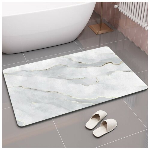 Коврик для ванной противоскользящий быстровпитывающий под мрамор 50*80 см